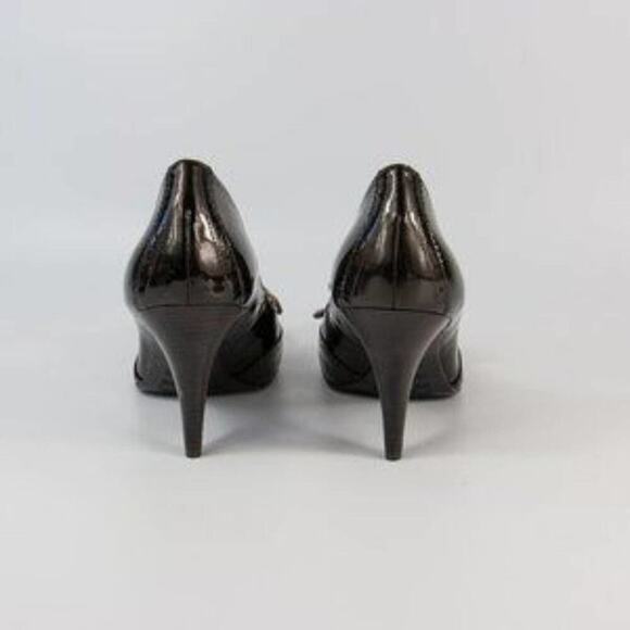 ANTONIO Melani‎ Patent Leather steampunk velvet ribbon laced heels size 11 - Picture 6 of 7